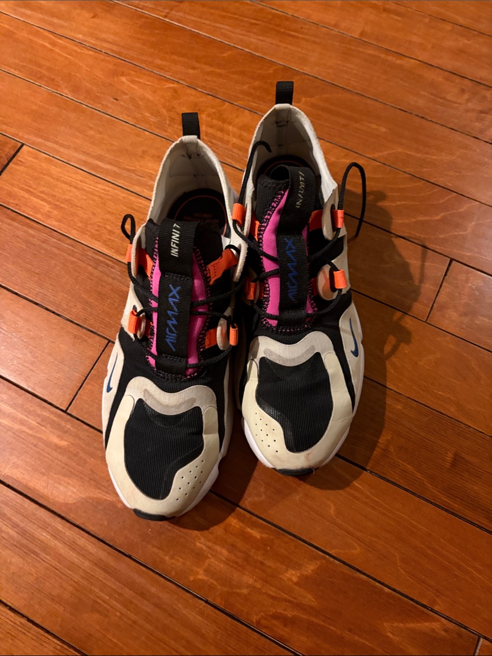 Nike  Sneakers Black White with Pink & Orange Accents